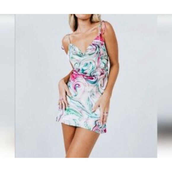 NWT Princess Polly 2 Cherish Mini Dress Multi Swirl - Picture 1 of 13